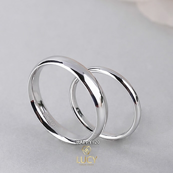 HAPPY120 Nhẫn cưới trơn đẹp vàng tây, vàng trắng, vàng hồng 10k 14k 18k, Bạch Kim Platinum PT900 - Lucy Jewelry