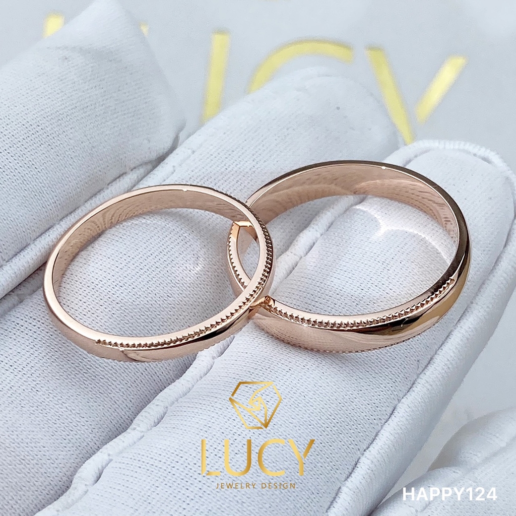 HAPPY124 Nhẫn cưới thiết kế, nhẫn cưới đẹp, nhẫn cưới cao cấp, nhẫn cưới kim cương - Lucy Jewelry