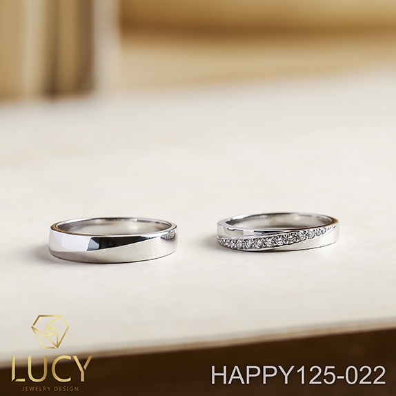 HAPPY125-022 Nhẫn cưới thiết kế, nhẫn cưới cao cấp, nhẫn cưới  kim cương - Lucy Jewelry