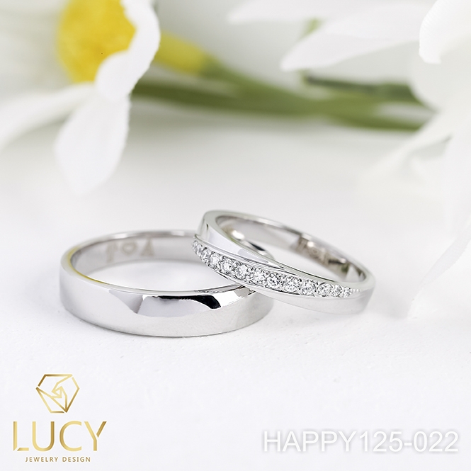 HAPPY125-022 Nhẫn cưới thiết kế, nhẫn cưới cao cấp, nhẫn cưới  kim cương - Lucy Jewelry