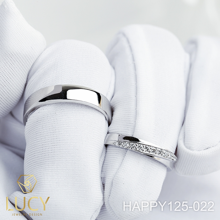 HAPPY125-022 Nhẫn cưới thiết kế, nhẫn cưới cao cấp, nhẫn cưới  kim cương - Lucy Jewelry