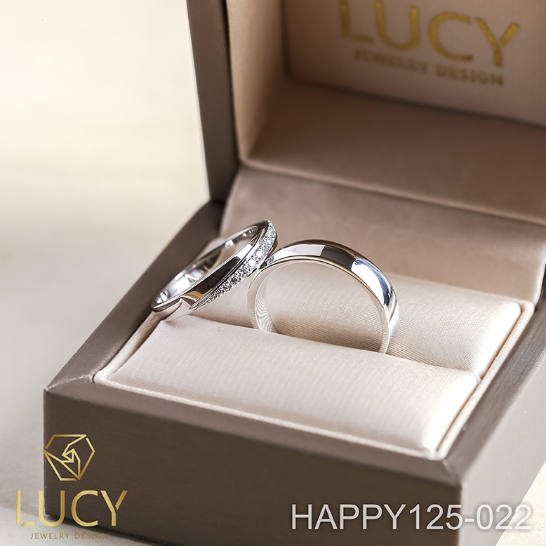 HAPPY125-022 Nhẫn cưới thiết kế, nhẫn cưới cao cấp, nhẫn cưới  kim cương - Lucy Jewelry