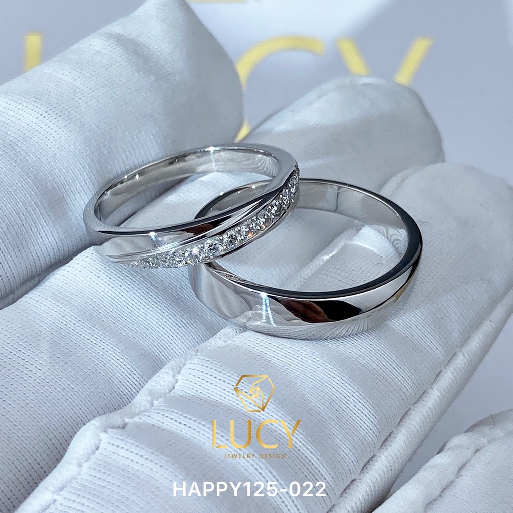 HAPPY125-022 Nhẫn cưới thiết kế, nhẫn cưới cao cấp, nhẫn cưới  kim cương - Lucy Jewelry