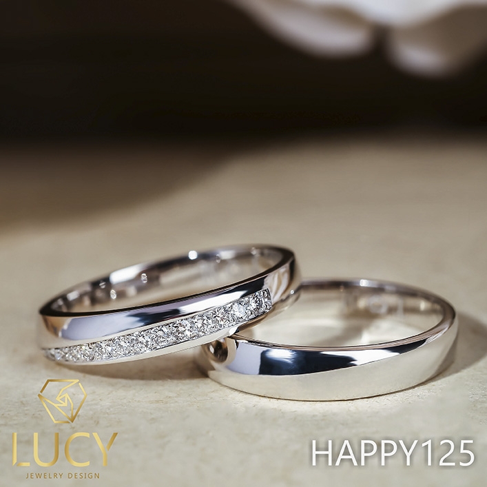 HAPPY125 Nhẫn cưới thiết kế, nhẫn cưới đẹp, nhẫn cưới cao cấp, nhẫn cưới kim cương - Lucy Jewelry