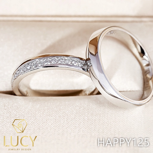 HAPPY125 Nhẫn cưới thiết kế, nhẫn cưới đẹp, nhẫn cưới cao cấp, nhẫn cưới kim cương - Lucy Jewelry