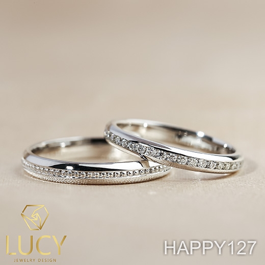 HAPPY127 Nhẫn cưới thiết kế, nhẫn cưới cao cấp, nhẫn cưới  kim cương - Lucy Jewelry