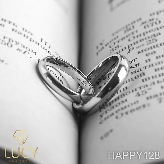 HAPPY128 Nhẫn cưới trơn, nhẫn cưới thiết kế, nhẫn cưới cao cấp, nhẫn cưới  kim cương - Lucy Jewelry