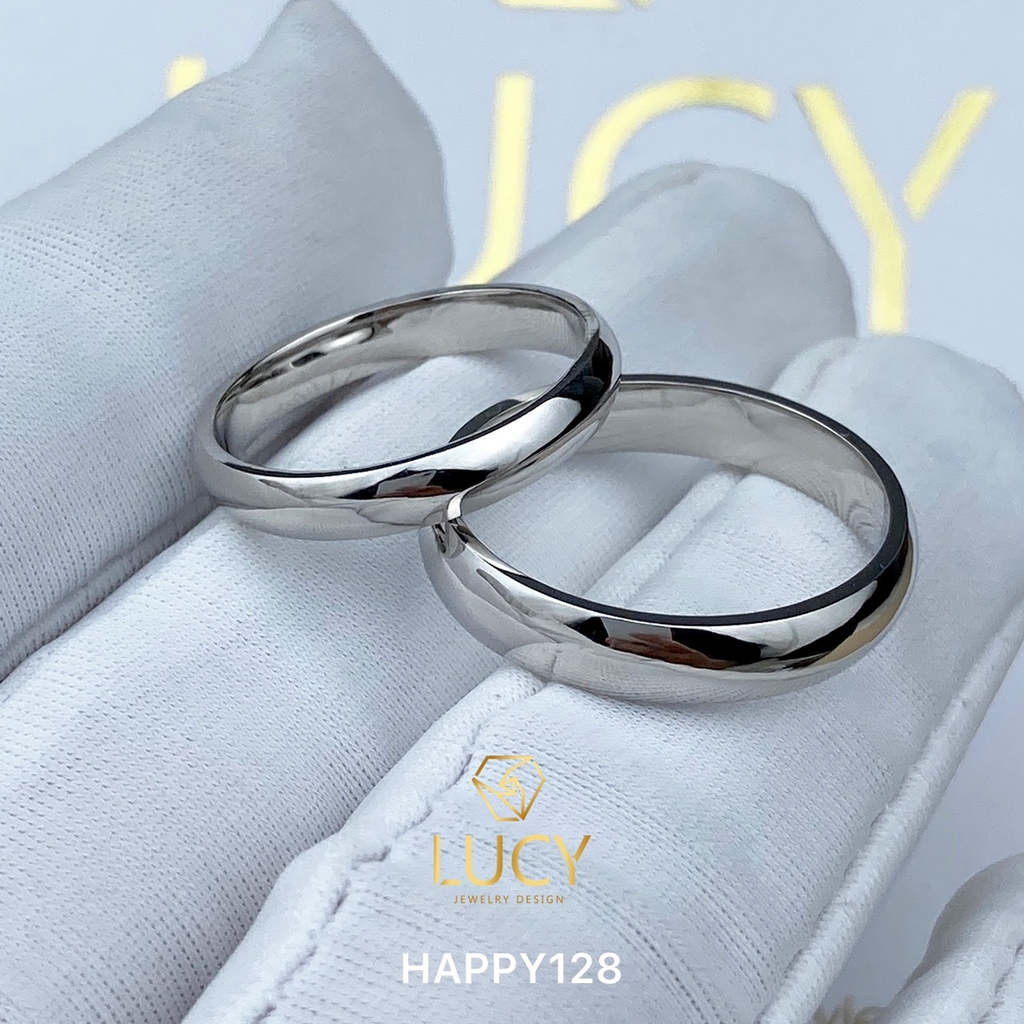 HAPPY128 Nhẫn cưới trơn, nhẫn cưới thiết kế, nhẫn cưới cao cấp, nhẫn cưới  kim cương - Lucy Jewelry