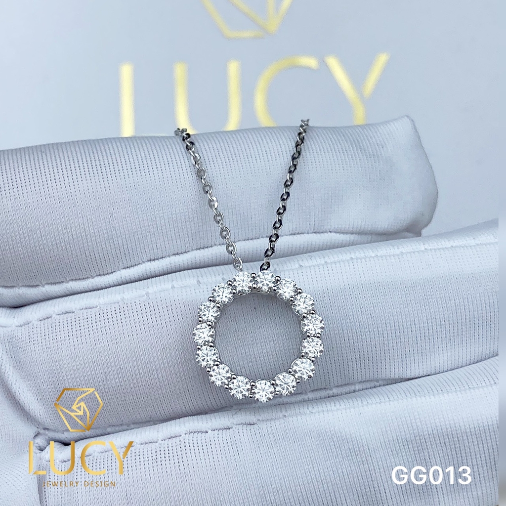 GG013 Mặt dây chuyền vàng nữ đính đá 2.5mm - Lucy Jewelry