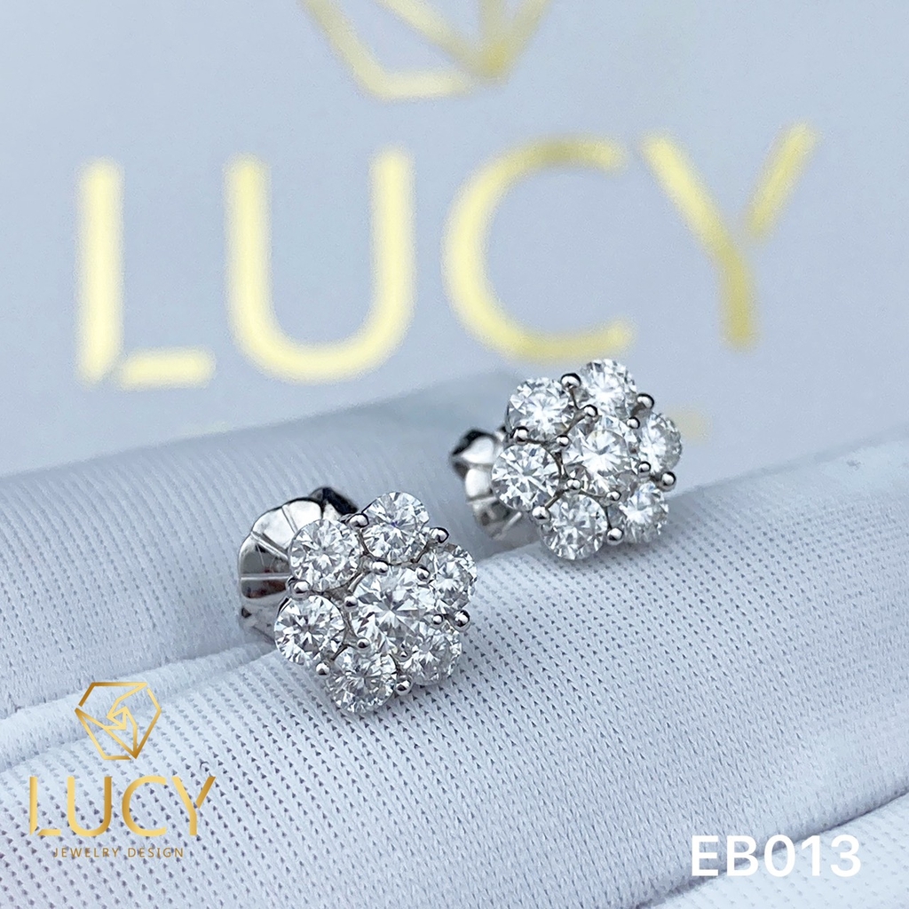 EB013 Khuyên tai thiết kế, khuyên tai bông hoa, khuyên tai vàng - Lucy Jewelry