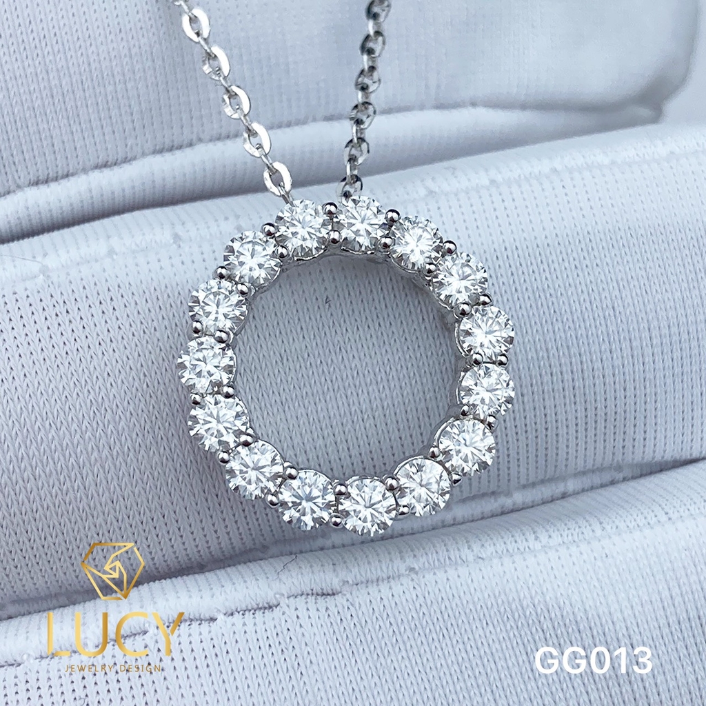 GG013 Mặt dây chuyền vàng nữ đính đá 2.5mm - Lucy Jewelry