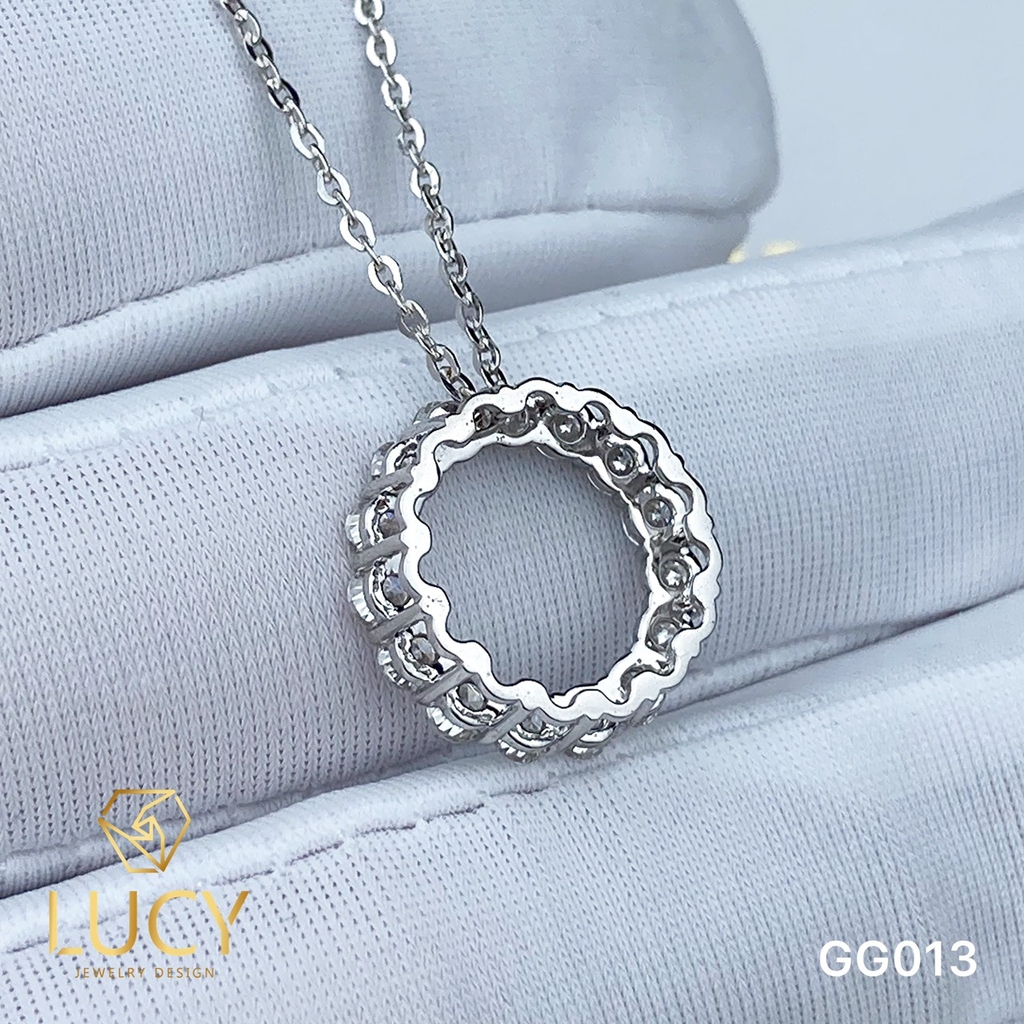 GG013 Mặt dây chuyền vàng nữ đính đá 2.5mm - Lucy Jewelry