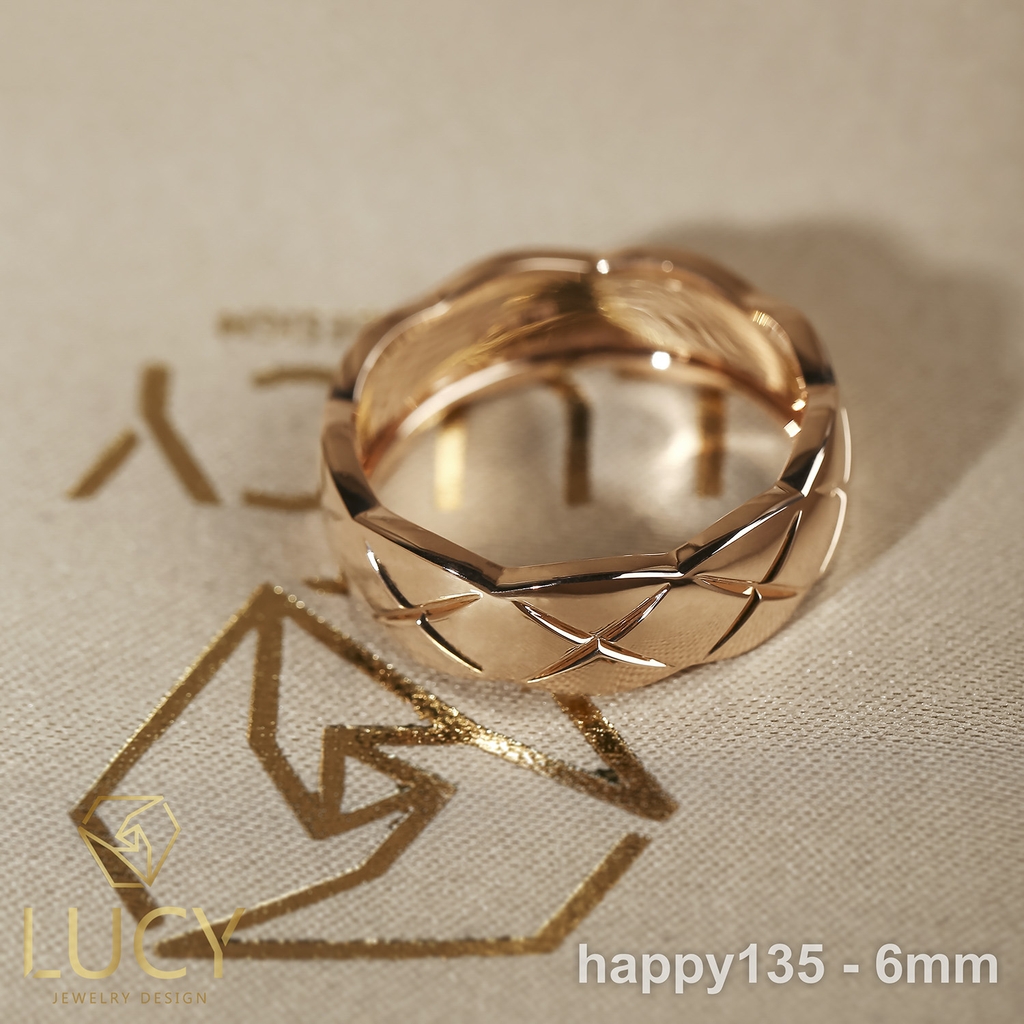 HAPPY135-6mm Nhẫn Unisex cho cả Nam và Nữ bản 6mm - Lucy Jewelry