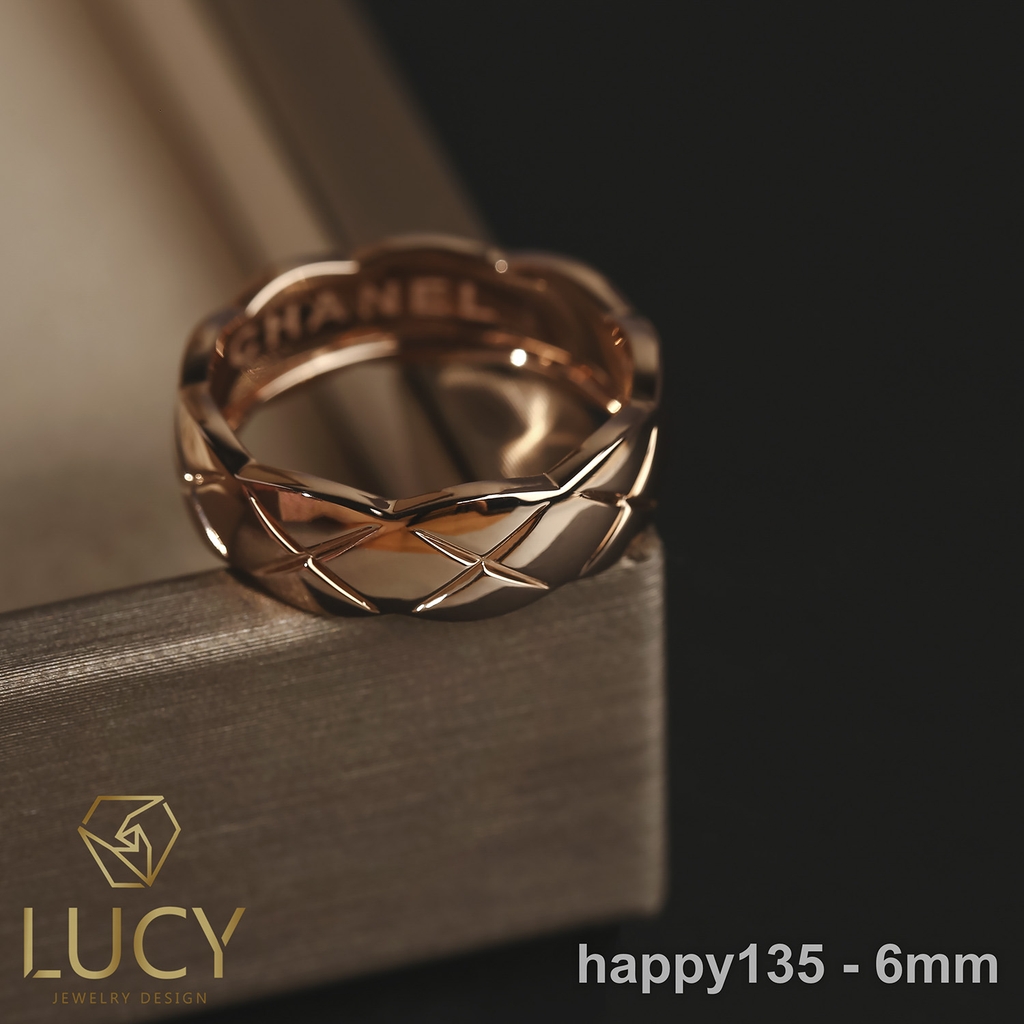 HAPPY135-6mm Nhẫn Unisex cho cả Nam và Nữ bản 6mm - Lucy Jewelry