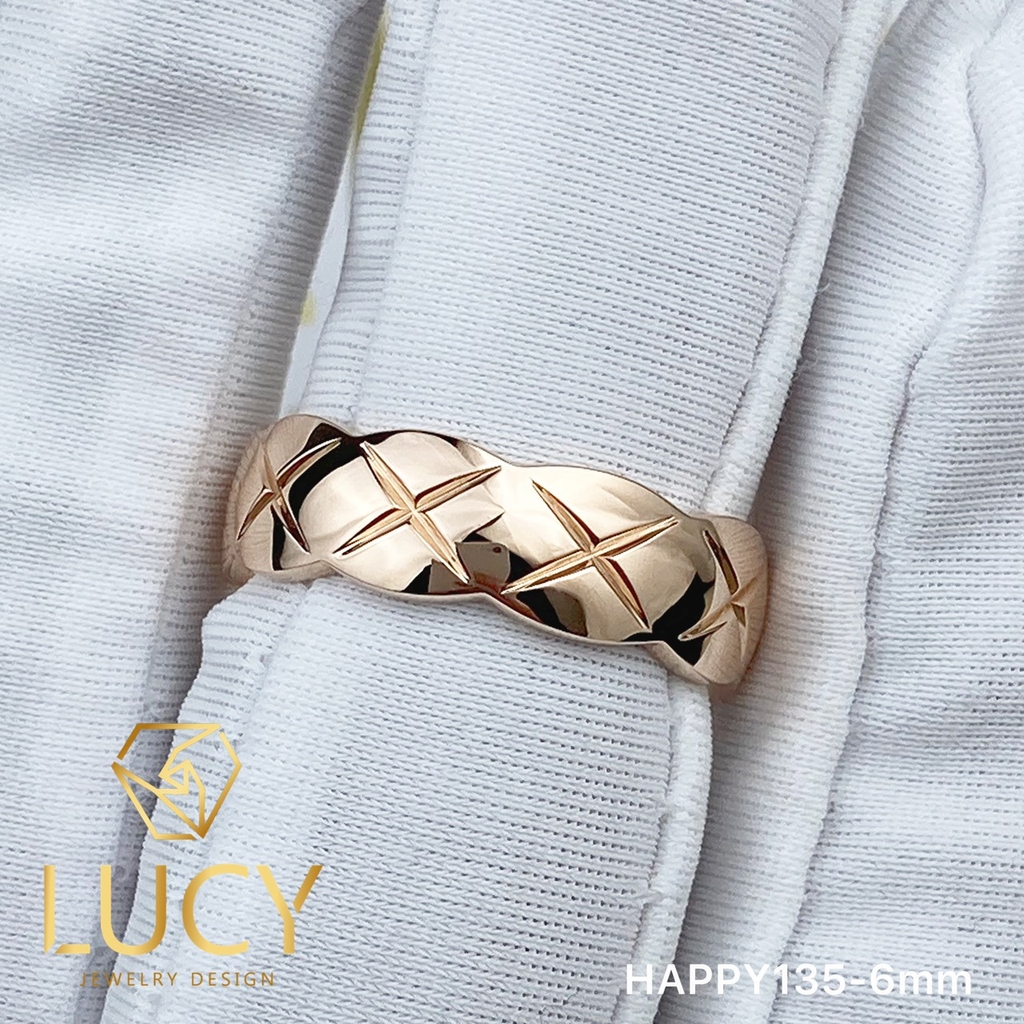 HAPPY135-6mm Nhẫn Unisex cho cả Nam và Nữ bản 6mm - Lucy Jewelry