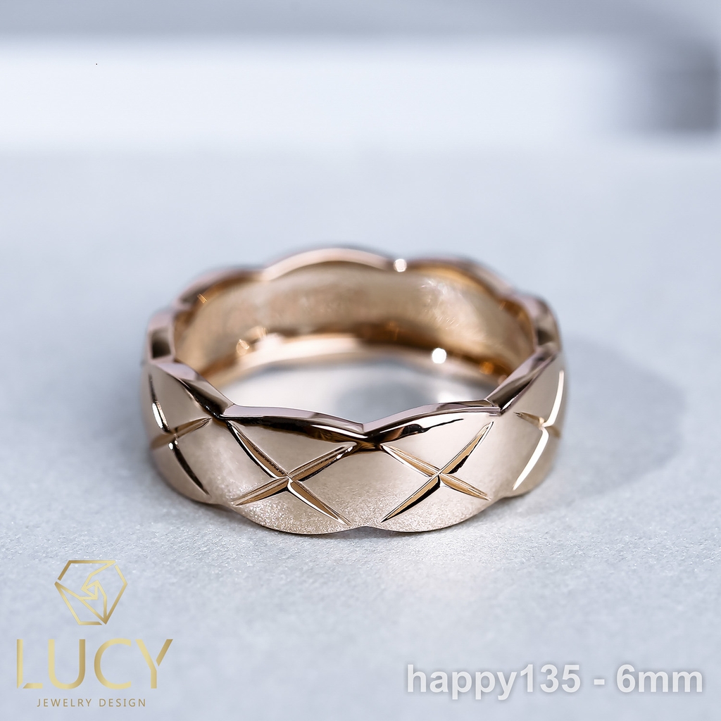 HAPPY135-6mm Nhẫn Unisex cho cả Nam và Nữ bản 6mm - Lucy Jewelry