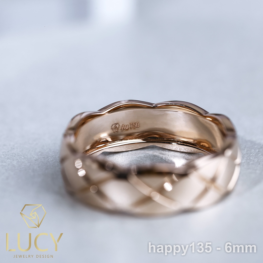 HAPPY135-6mm Nhẫn Unisex cho cả Nam và Nữ bản 6mm - Lucy Jewelry