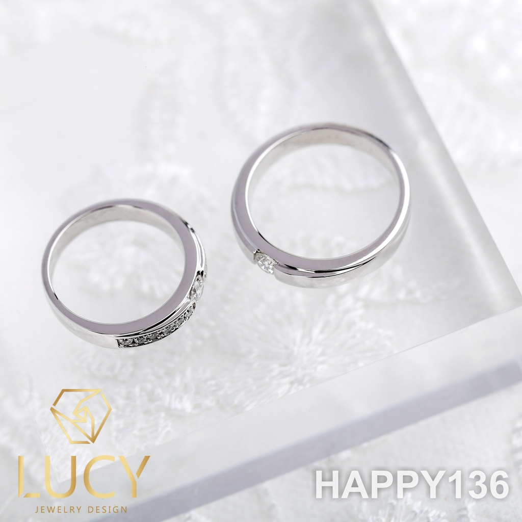 HAPPY136 Nhẫn cưới thiết kế, nhẫn cưới cao cấp, nhẫn cưới kim cương 3.5mm 3.6mm - Lucy Jewelry