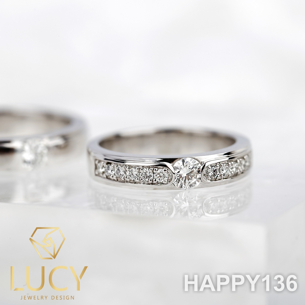 HAPPY136 Nhẫn cưới thiết kế, nhẫn cưới cao cấp, nhẫn cưới kim cương 3.5mm 3.6mm - Lucy Jewelry