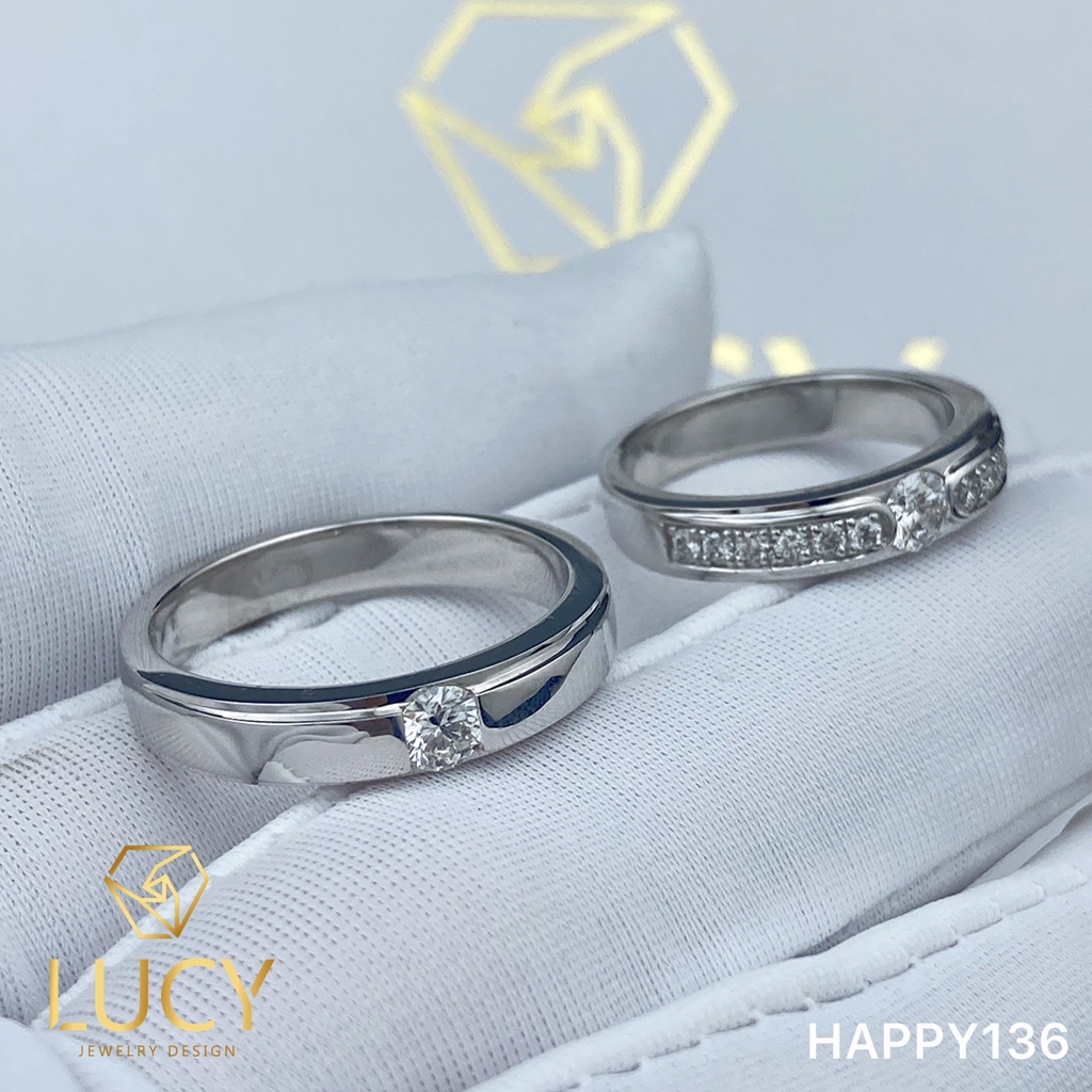 HAPPY136 Nhẫn cưới thiết kế, nhẫn cưới cao cấp, nhẫn cưới kim cương 3.5mm 3.6mm - Lucy Jewelry