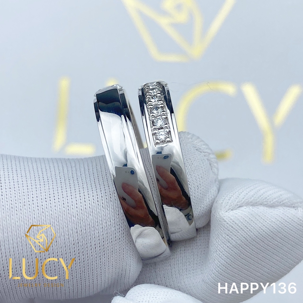 HAPPY136 Nhẫn cưới thiết kế, nhẫn cưới cao cấp, nhẫn cưới kim cương 3.5mm 3.6mm - Lucy Jewelry