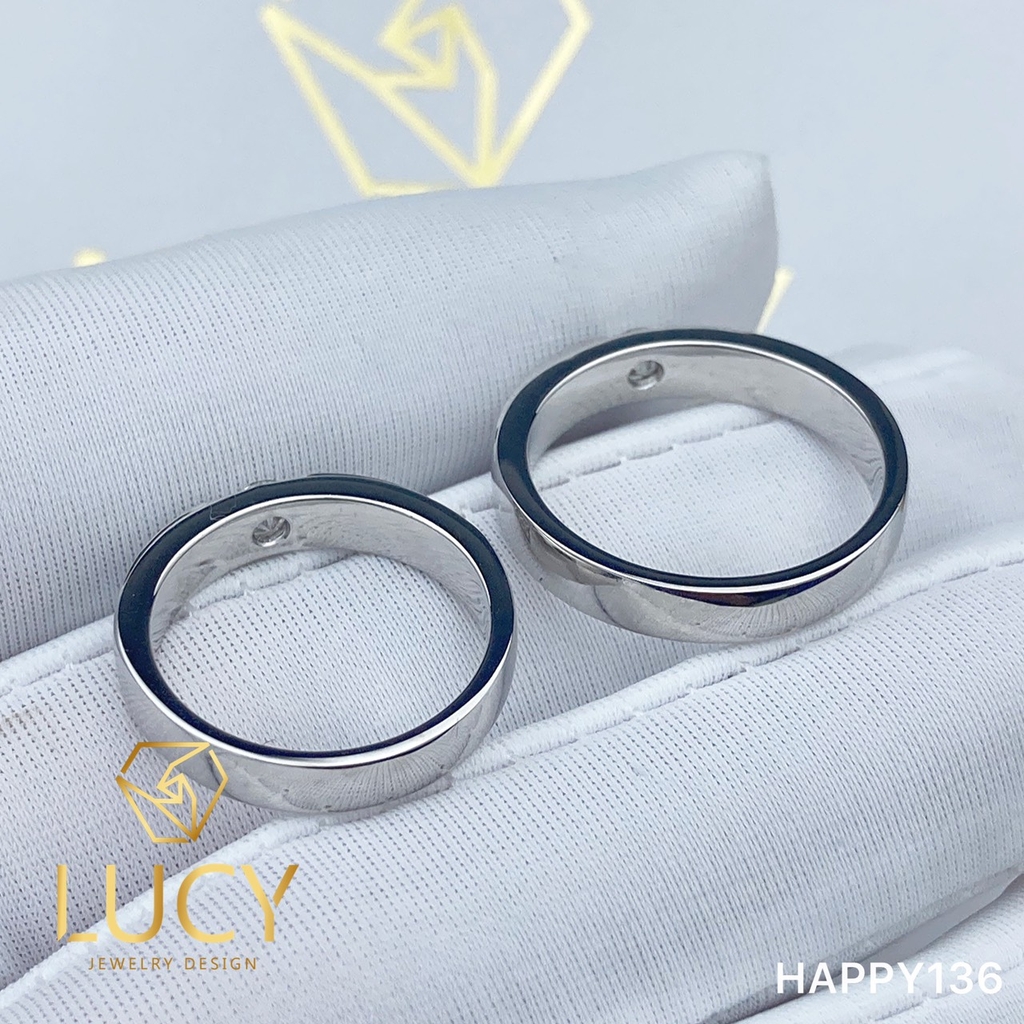 HAPPY136 Nhẫn cưới thiết kế, nhẫn cưới cao cấp, nhẫn cưới kim cương 3.5mm 3.6mm - Lucy Jewelry