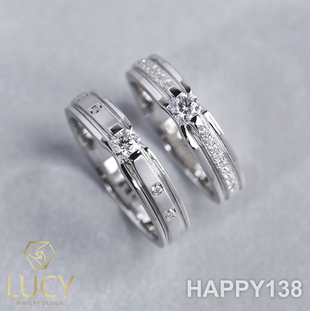 HAPPY138 Nhẫn cưới thiết kế, Nhẫn cưới cao cấp, Nhẫn cưới kim cương 3.5mm 3.6mm - Lucy Jewelry