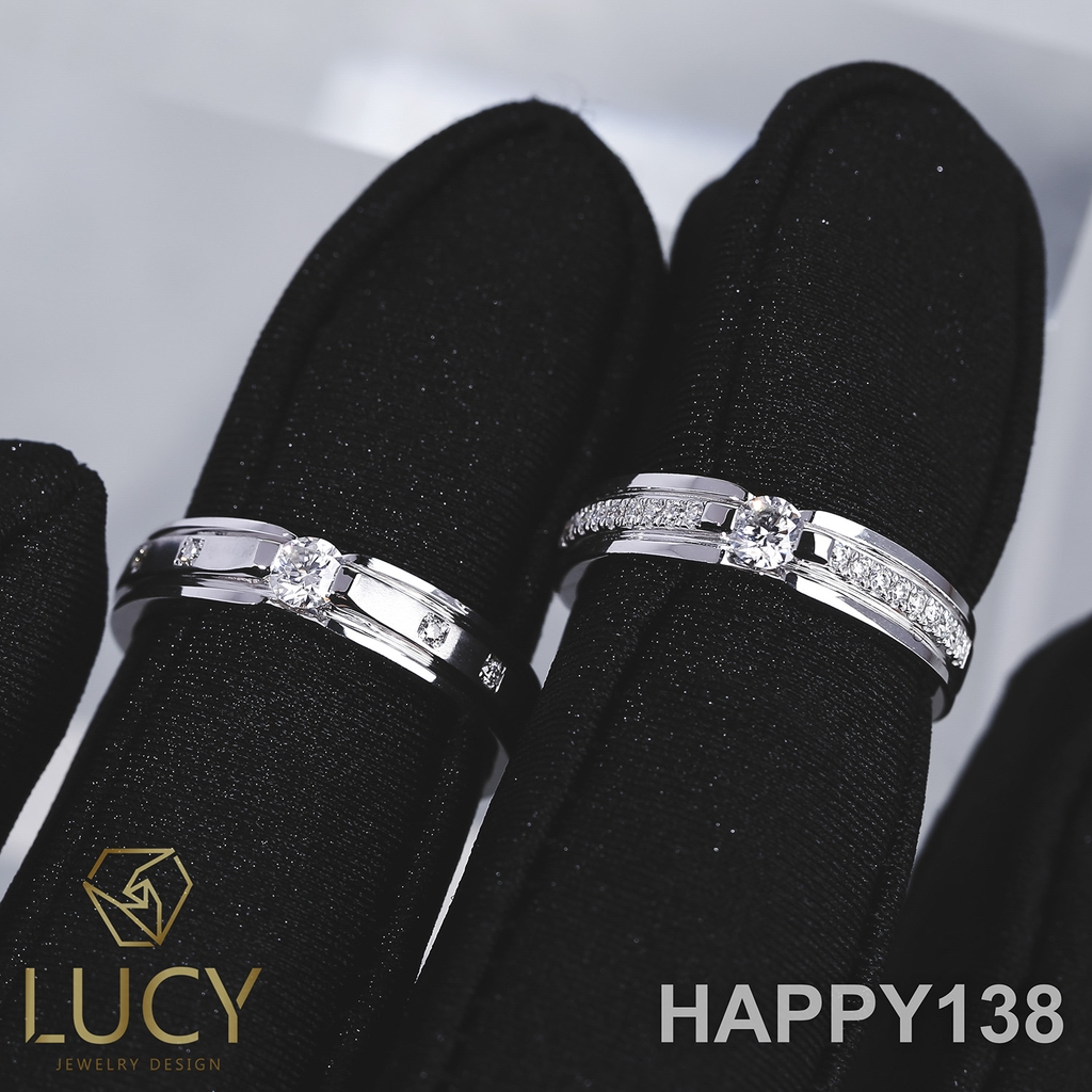 HAPPY138 Nhẫn cưới thiết kế, Nhẫn cưới cao cấp, Nhẫn cưới kim cương 3.5mm 3.6mm - Lucy Jewelry