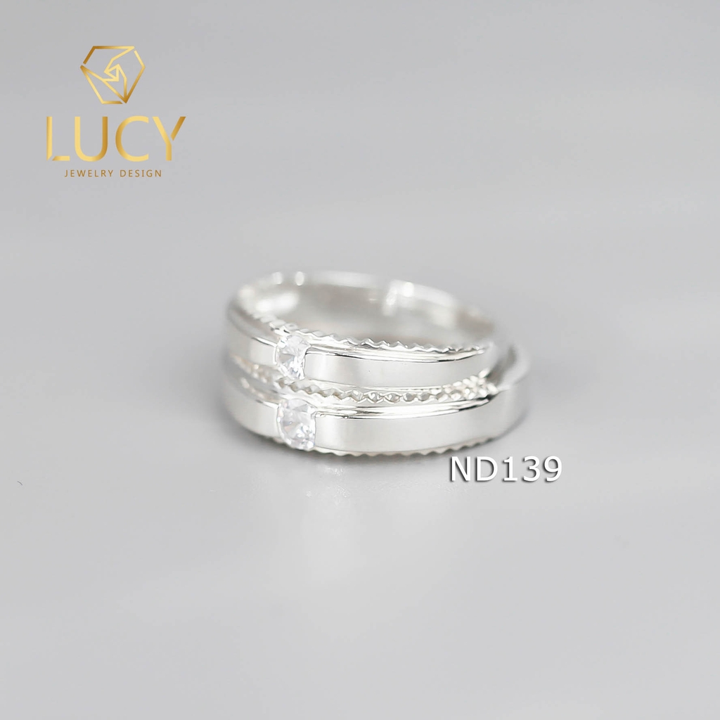 Nhẫn đôi nhẫn cặp bạc Lucy - ND139