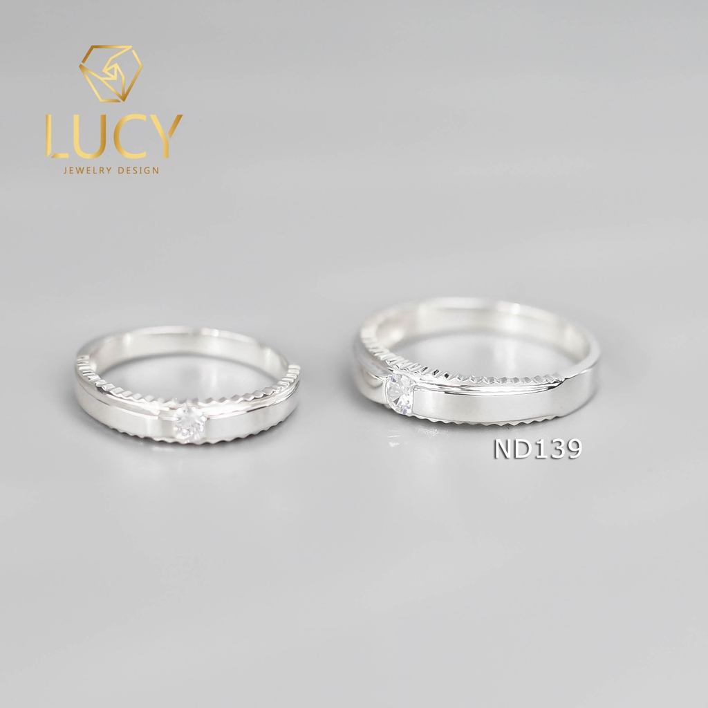 Nhẫn đôi nhẫn cặp bạc Lucy - ND139