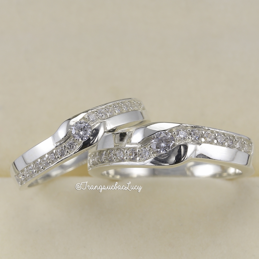 Nhẫn đôi nhẫn cặp bạc Lucy - ND055