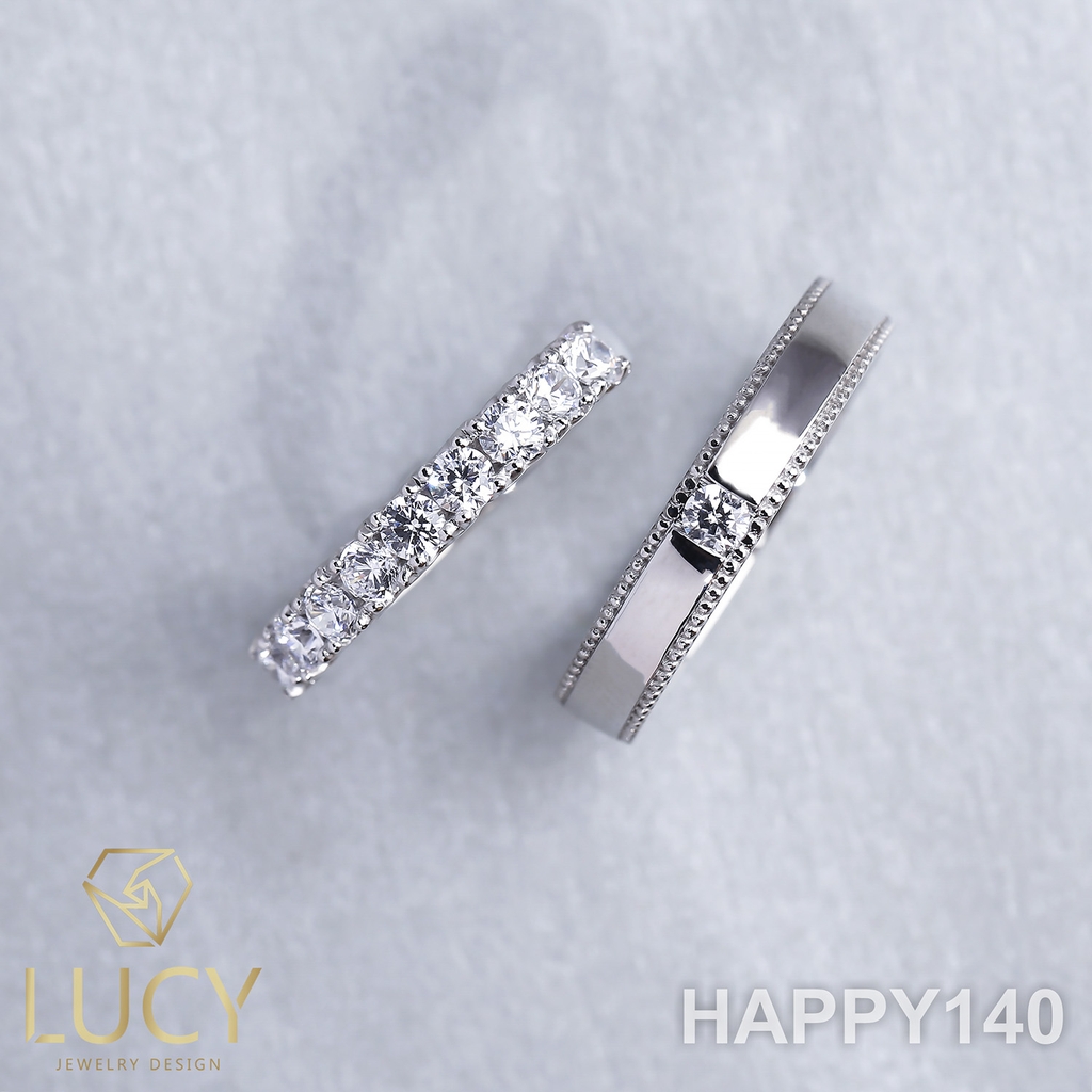 HAPPY140 Nhẫn cưới thiết kế, Nhẫn cưới cao cấp, Nhẫn cưới kim cương - Lucy Jewelry