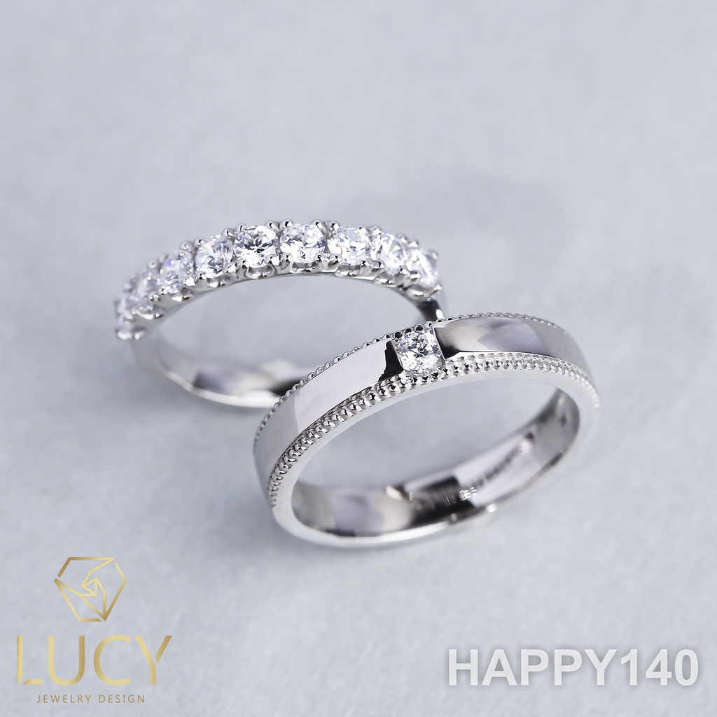 HAPPY140 Nhẫn cưới thiết kế, Nhẫn cưới cao cấp, Nhẫn cưới kim cương - Lucy Jewelry