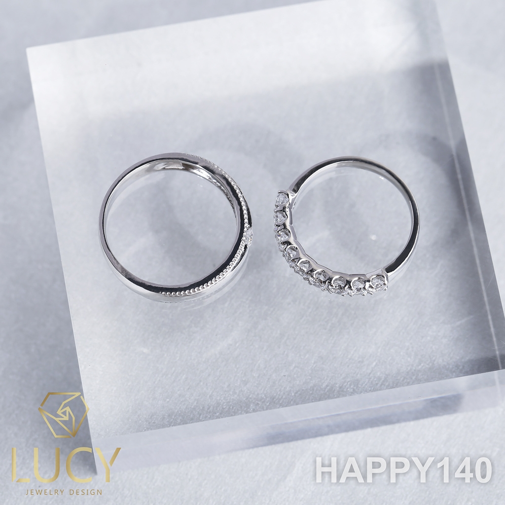 HAPPY140 Nhẫn cưới thiết kế, Nhẫn cưới cao cấp, Nhẫn cưới kim cương - Lucy Jewelry