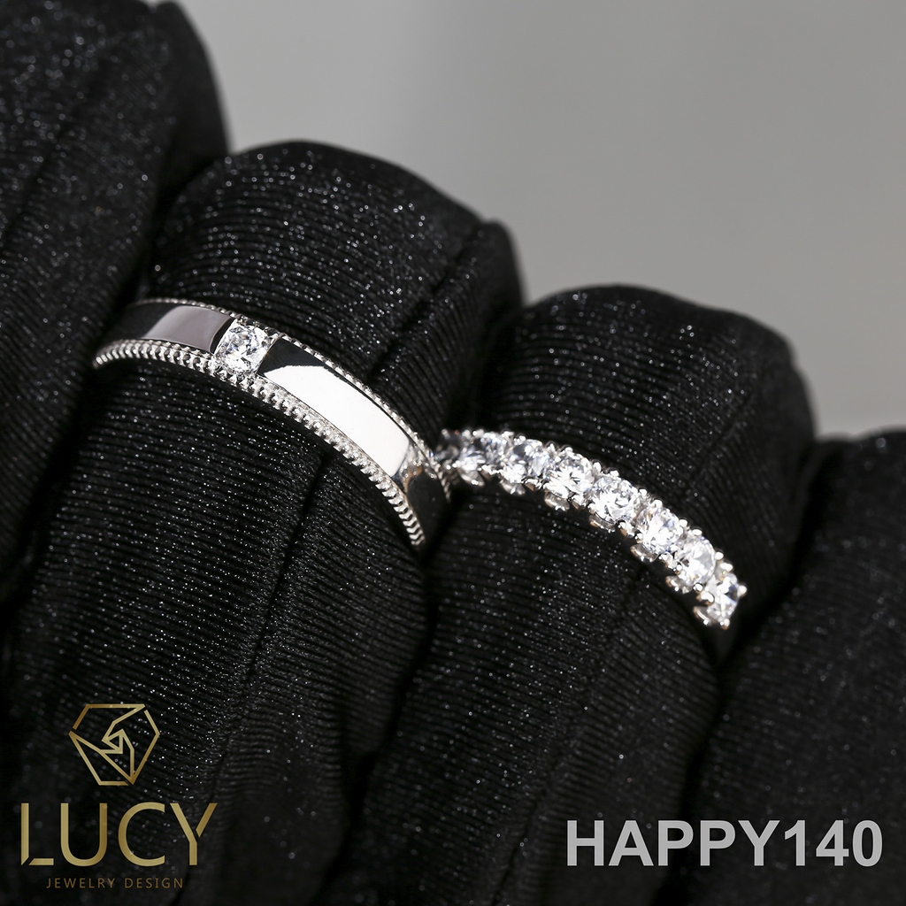 HAPPY140 Nhẫn cưới thiết kế, Nhẫn cưới cao cấp, Nhẫn cưới kim cương - Lucy Jewelry