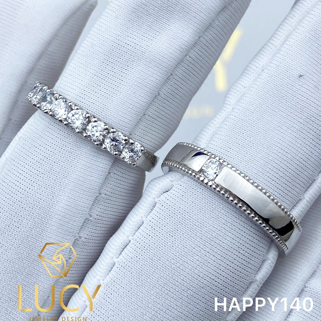 HAPPY140 Nhẫn cưới thiết kế, Nhẫn cưới cao cấp, Nhẫn cưới kim cương - Lucy Jewelry