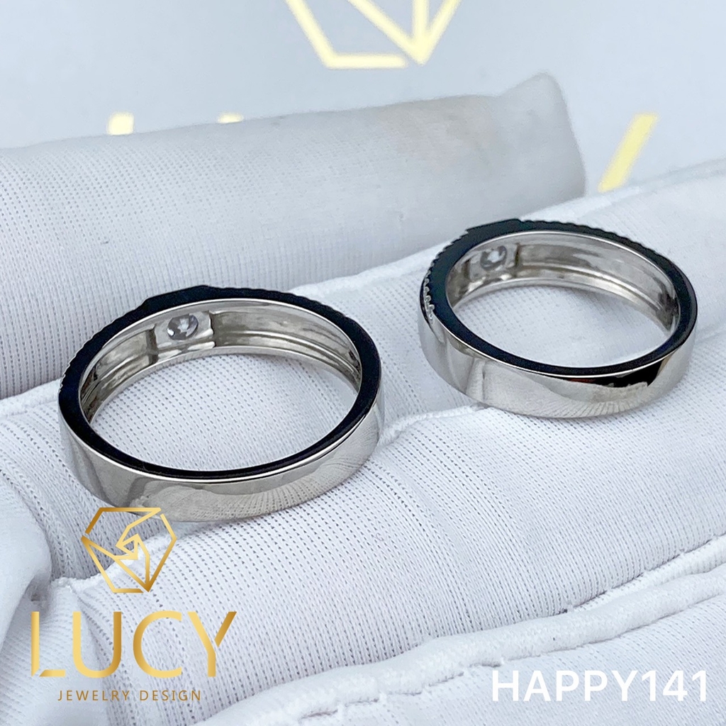 HAPPY141 Nhẫn cưới thiết kế, nhẫn cưới cao cấp, nhẫn cưới kim cương 3.5mm 3.6mm- Lucy Jewelry