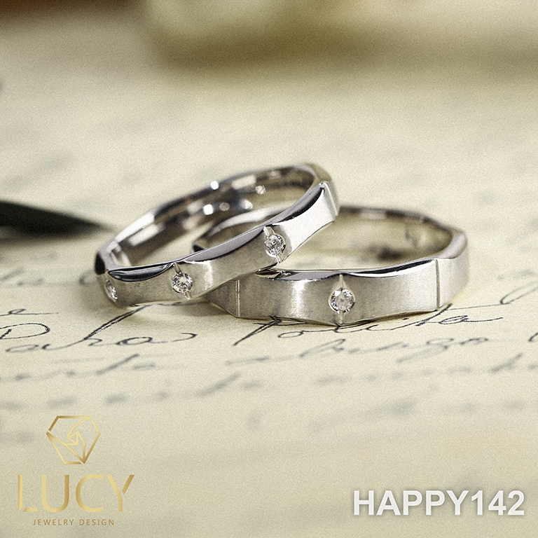 HAPPY142 Nhẫn cưới thiết kế, Nhẫn cưới đẹp, Nhẫn cưới kim cương - Lucy Jewelry