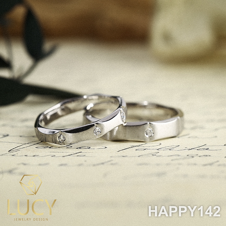 HAPPY142 Nhẫn cưới thiết kế, Nhẫn cưới đẹp, Nhẫn cưới kim cương - Lucy Jewelry