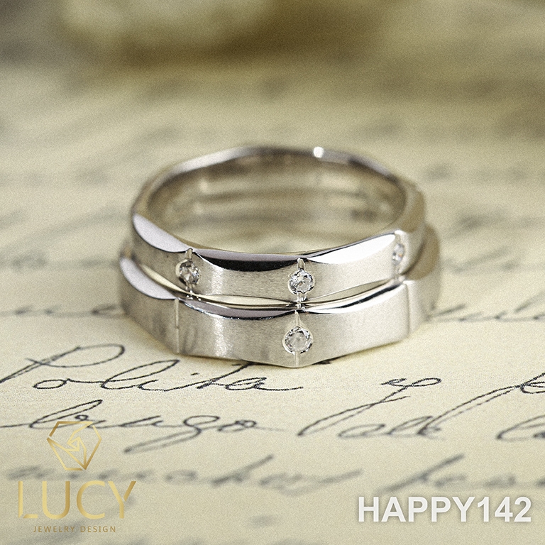 HAPPY142 Nhẫn cưới thiết kế, Nhẫn cưới đẹp, Nhẫn cưới kim cương - Lucy Jewelry