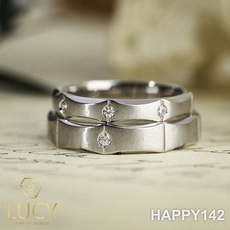 HAPPY142 Nhẫn cưới thiết kế, Nhẫn cưới đẹp, Nhẫn cưới kim cương - Lucy Jewelry