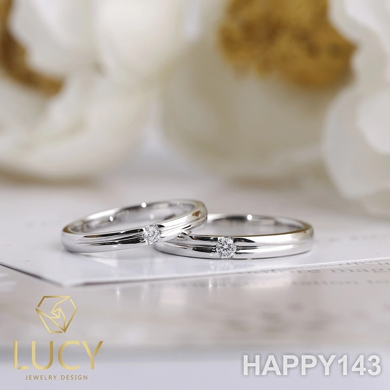 HAPPY143 Nhẫn cưới thiết kế, Nhẫn cưới đẹp, Nhẫn cưới kim cương - Lucy Jewelry