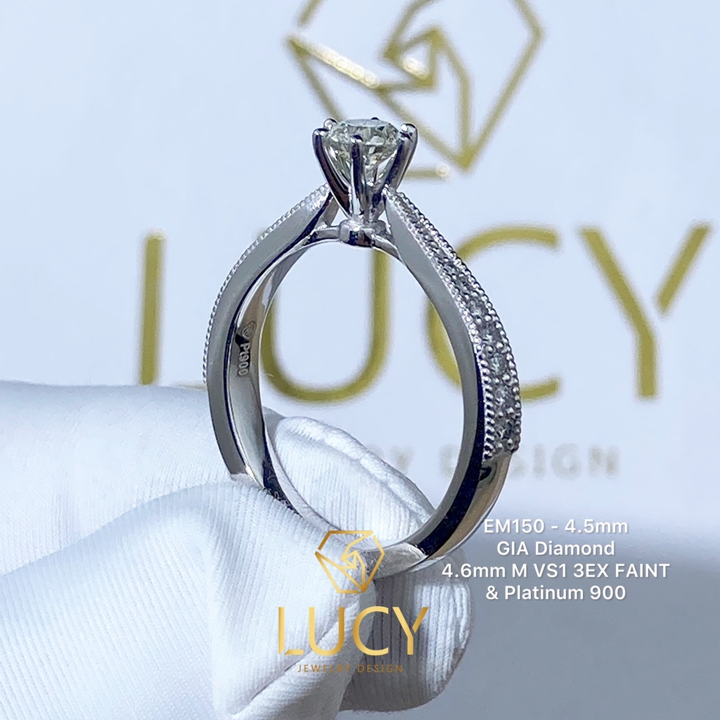 EM150 - Nhẫn cầu hôn, round cut, 4.5mm - Lucy Jewelry