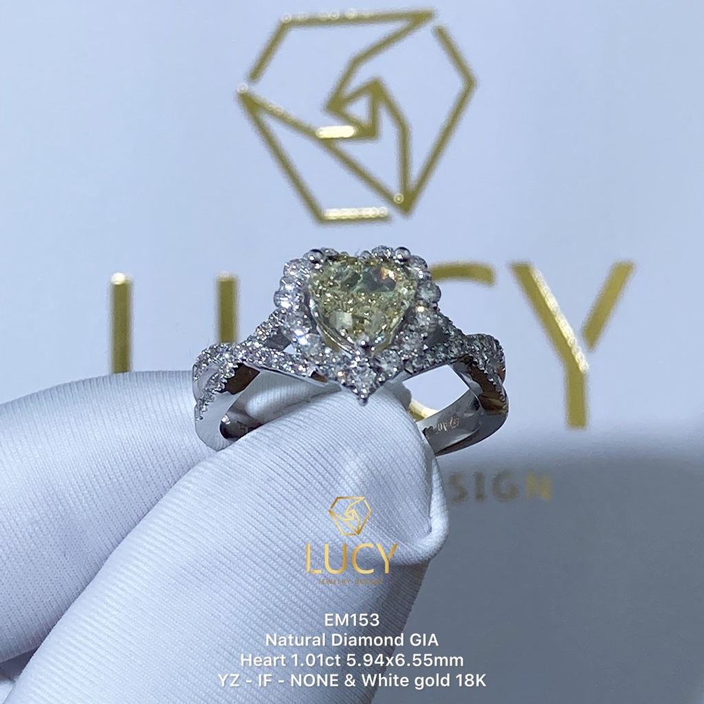 EM153 - Nhẫn cầu hôn, heart cut, 1.0 carat - Lucy Jewelry