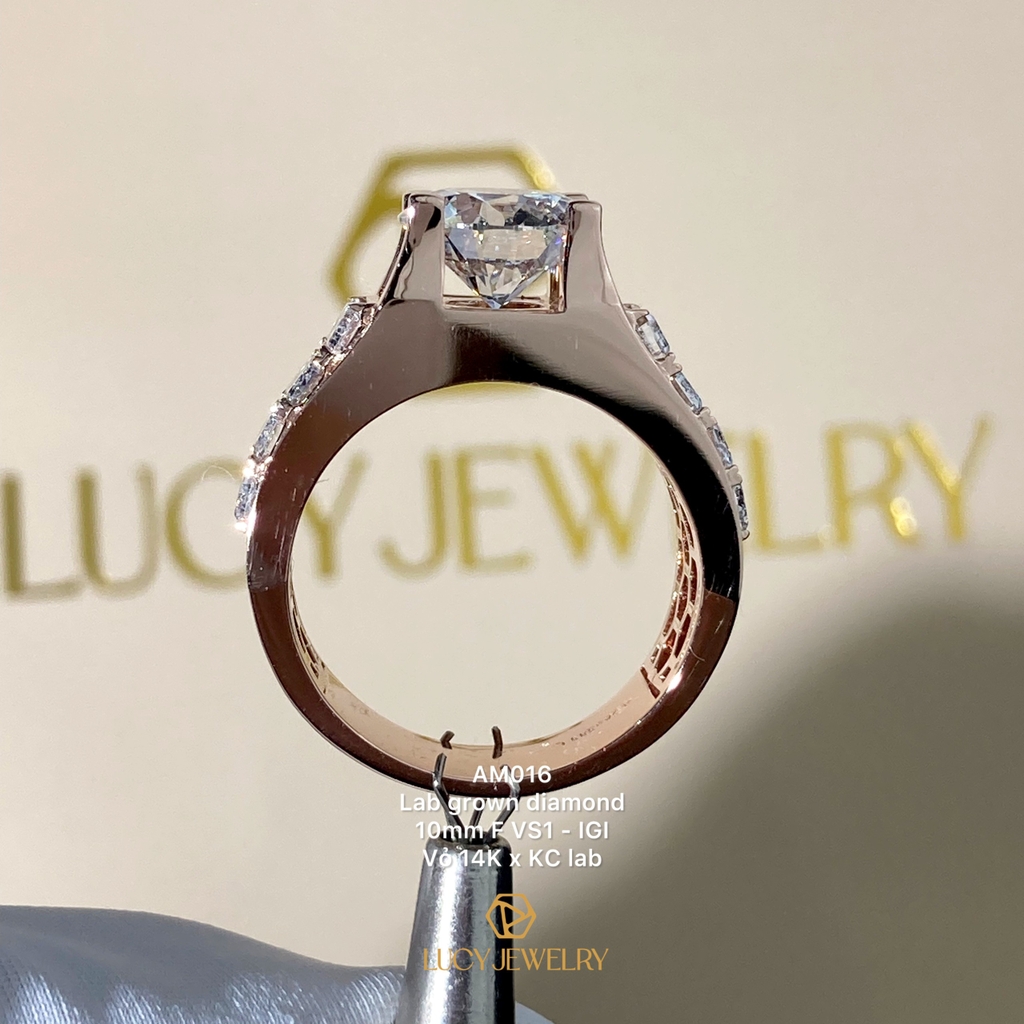 AM016 - Nhẫn nam, round cut, 10mm - Lucy Jewelry