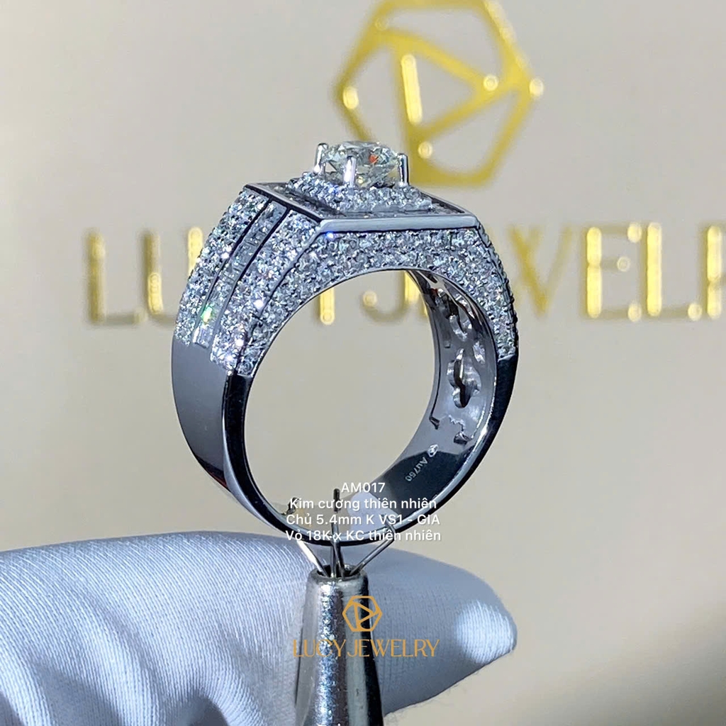AM017 - Nhẫn nam, round cut, 5.4mm - Lucy Jewelry