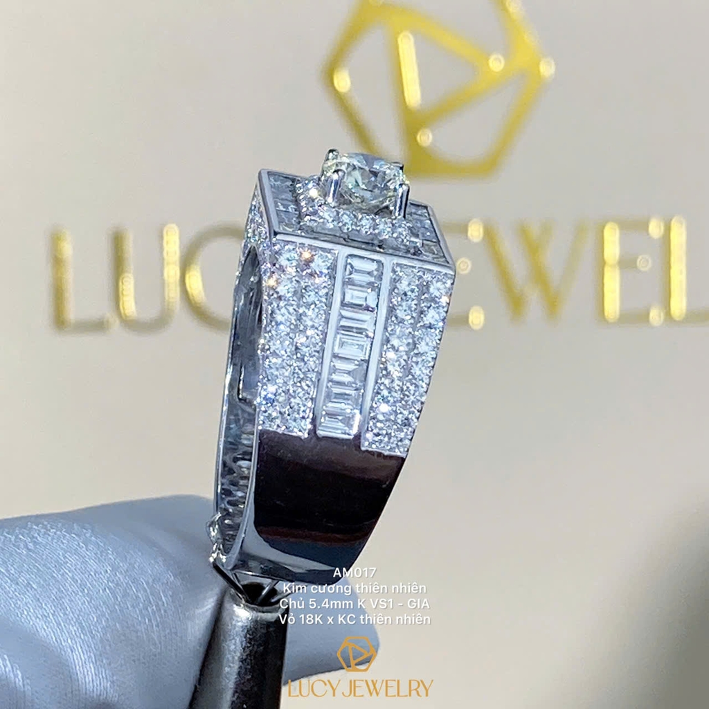 AM017 - Nhẫn nam, round cut, 5.4mm - Lucy Jewelry