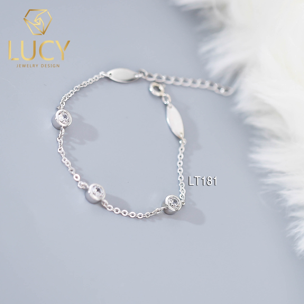 Lắc tay 3 viên đá BẠC LUCY - LT181