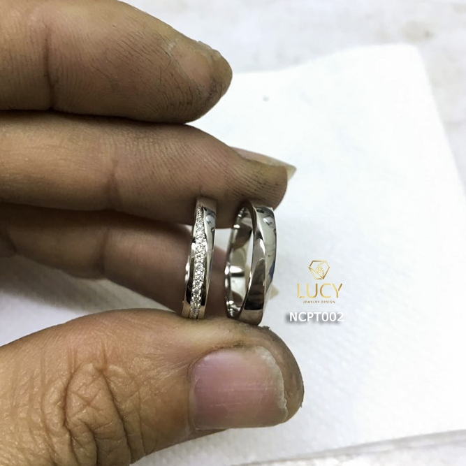 NCPT002 Nhẫn cưới bạch kim cao cấp Platinum 90% PT900 - Lucy Jewelry