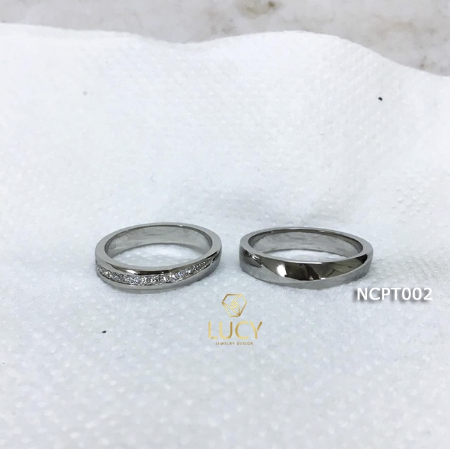 NCPT002 Nhẫn cưới bạch kim cao cấp Platinum 90% PT900 - Lucy Jewelry
